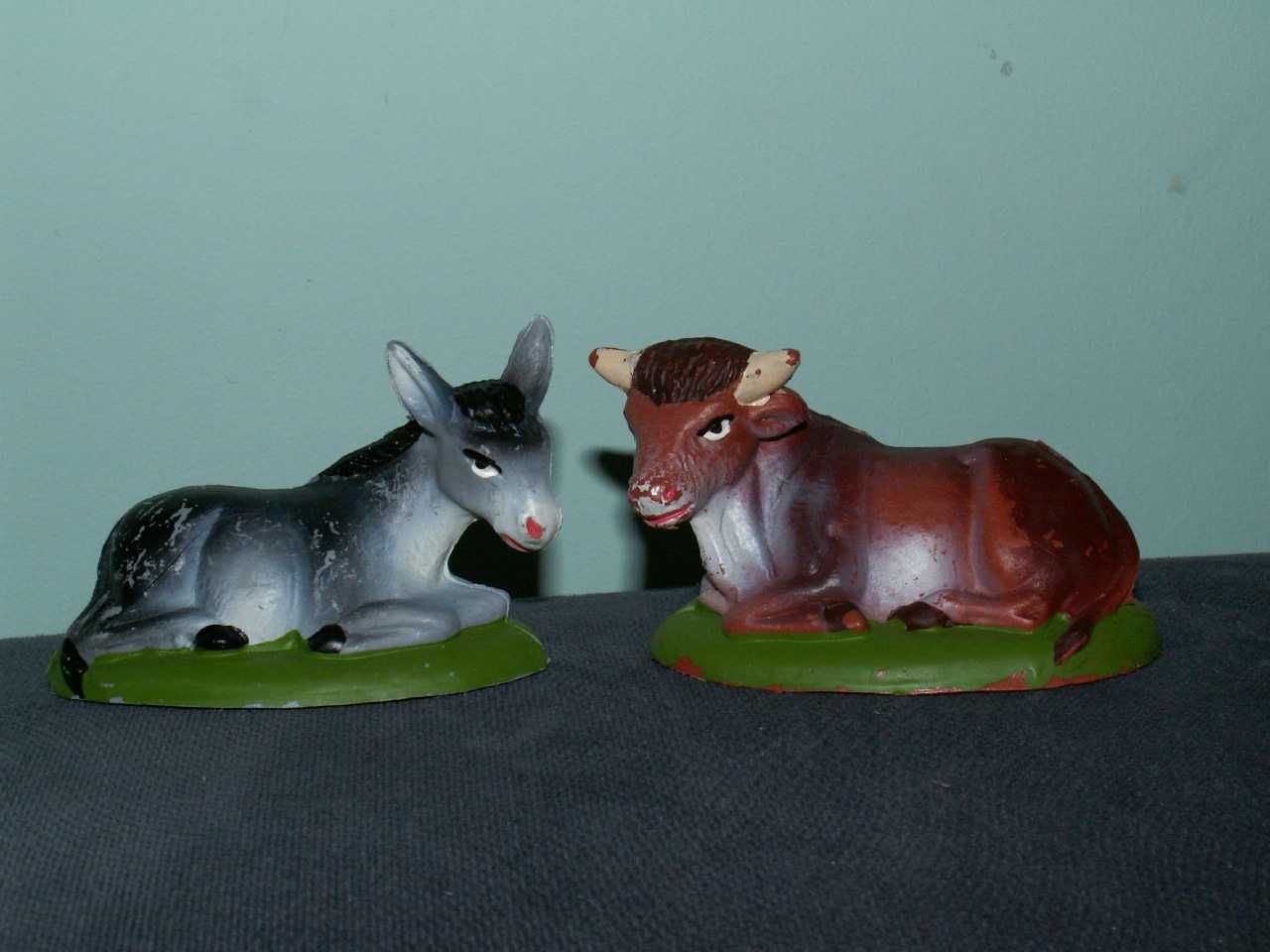 Zwierzęta  Wół - Osiołek do figur 11-13 cm do szopki bożonarodzeniowej