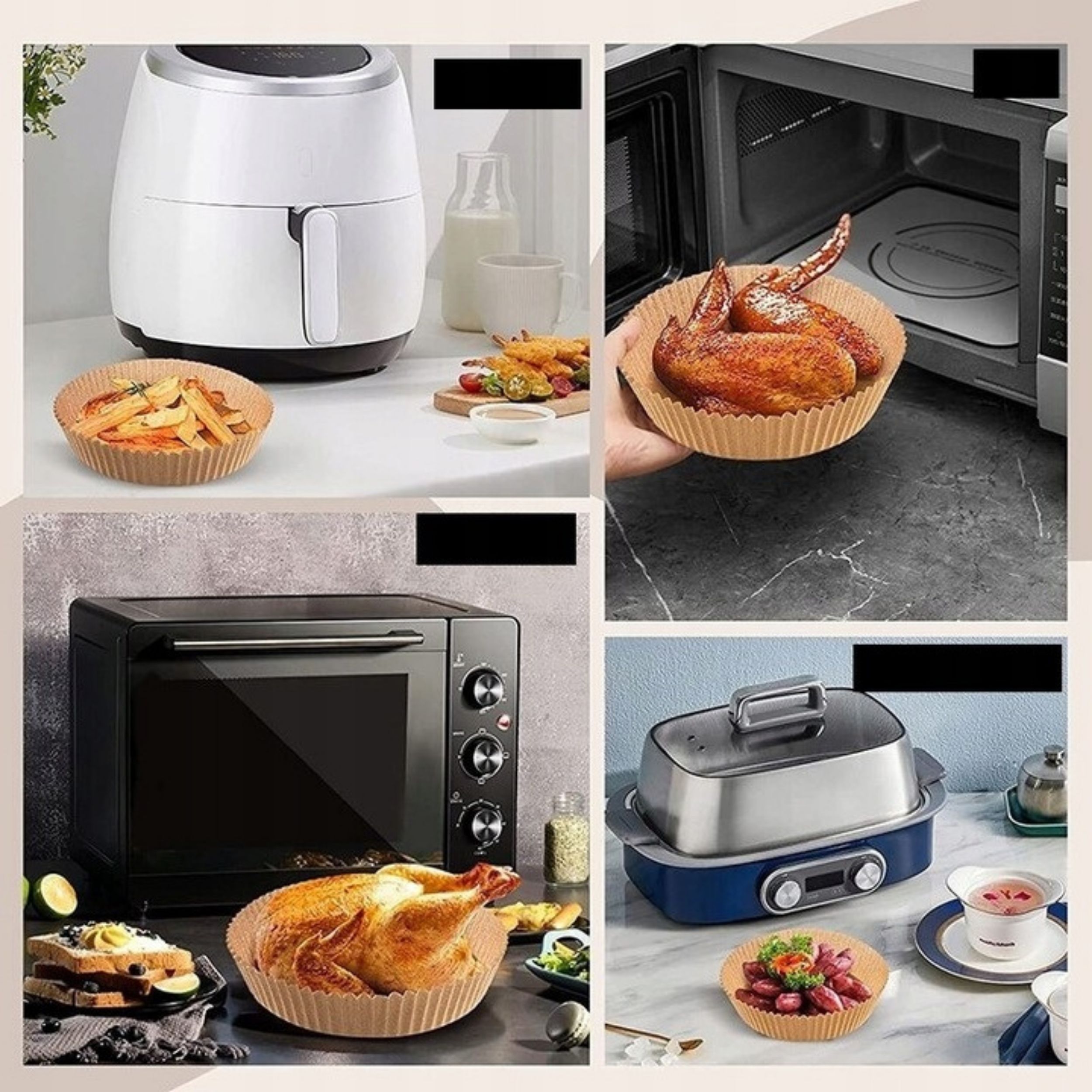 Wkład papierowy do frytkownicy Air Fryer Do Pieczenia Okrągły 50szt