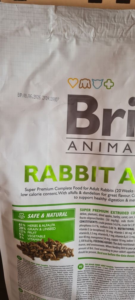Brit Animals Rabbit adult 3 kg karma dla królika