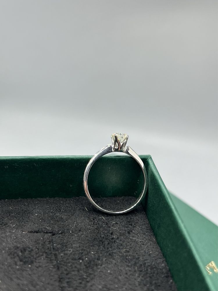 Каблучка обручка з діамантом 0.38ct  кольцо с бриллиантом золото 585
