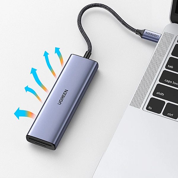 HUB Ugreen CM511, 20956A 6w1 USB-C - HDMI / 3x USB-A 3.0 / czytnik kar