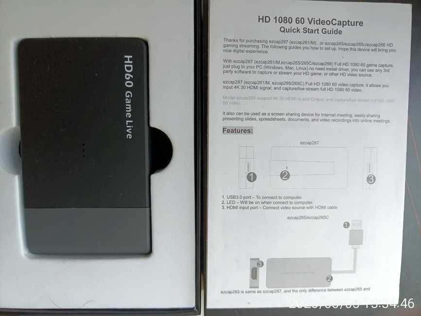 Карта видеозахвата для стриминга USB HDMI HD60 Game Live.