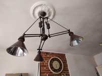 Lampa wisząca XL z przeciwwagą regulowana, mosiądz,  loft