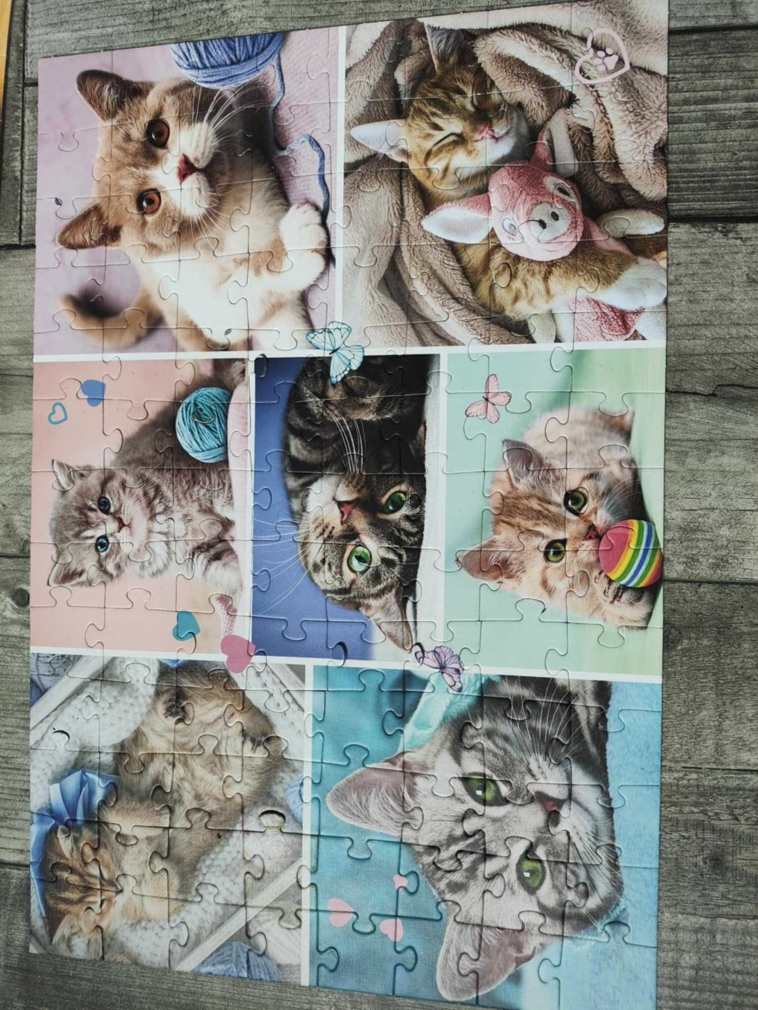 Trzy zestawy puzzli