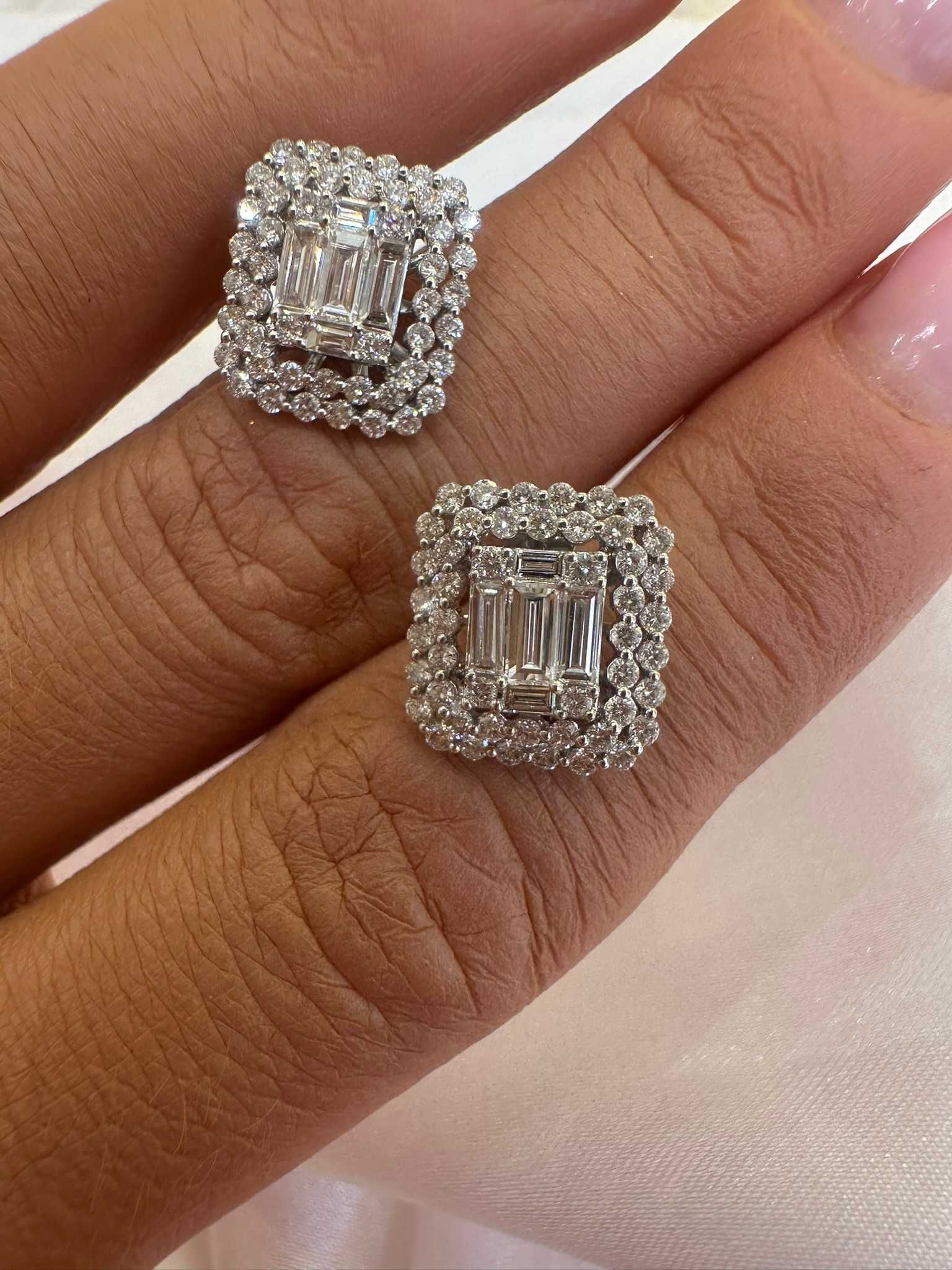 Kolczyki z diamentami Infinity 1.14 CT bagiety