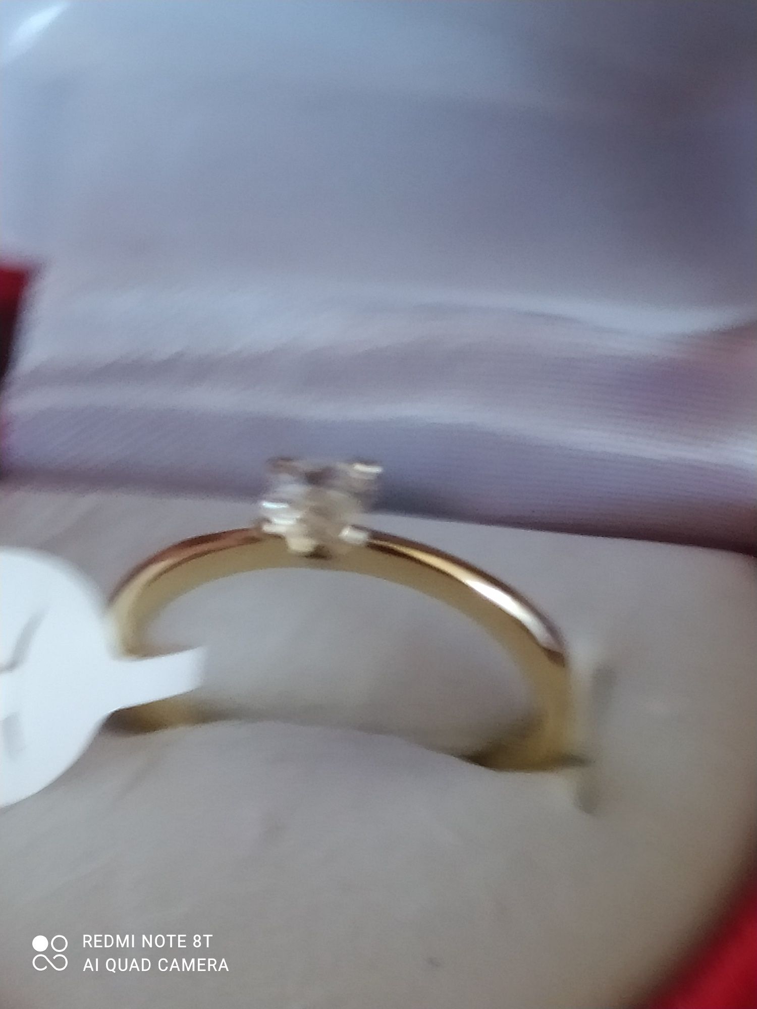 Delikatny pierścionek  pozłacany 14 k złotem Xuping rozmiar 6
