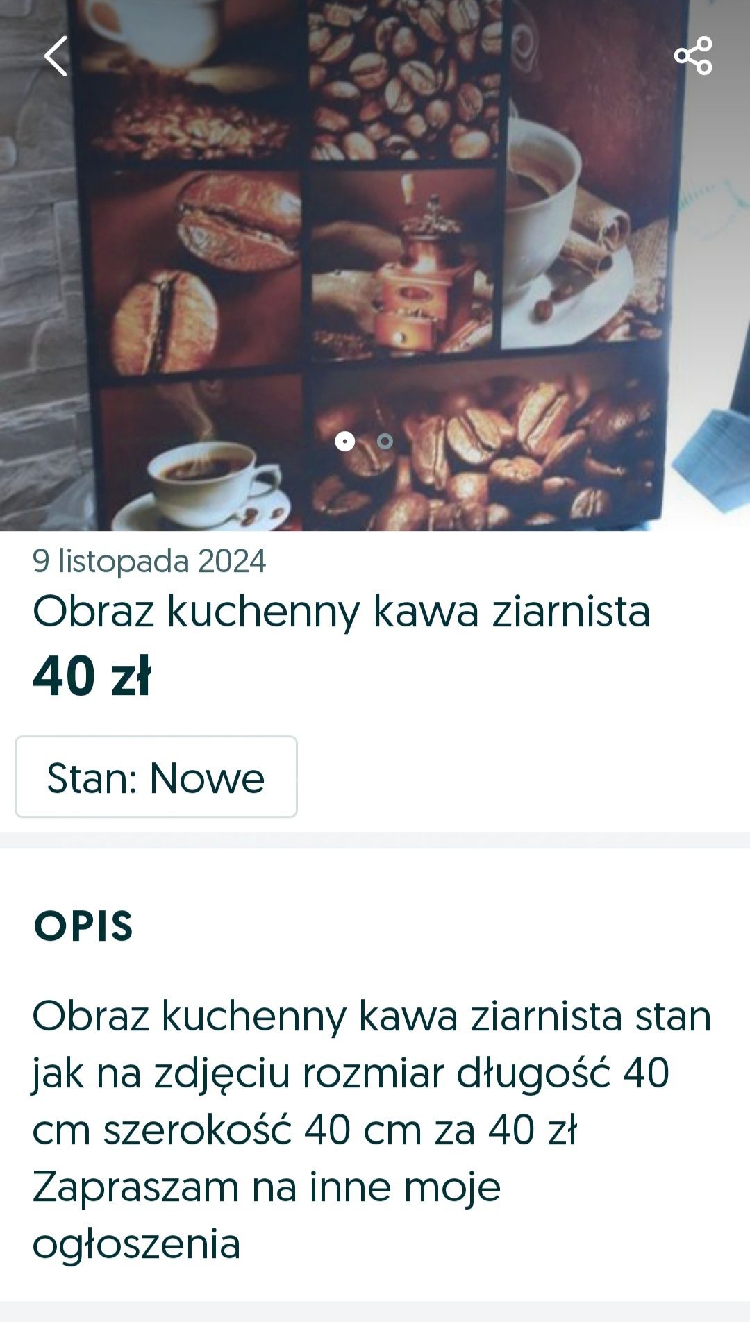 Obraz kuchenny kawa