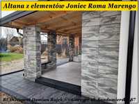 Ogrodzenie nowoczesne gładkie Joniec Roma bloczki pustaki na mur
