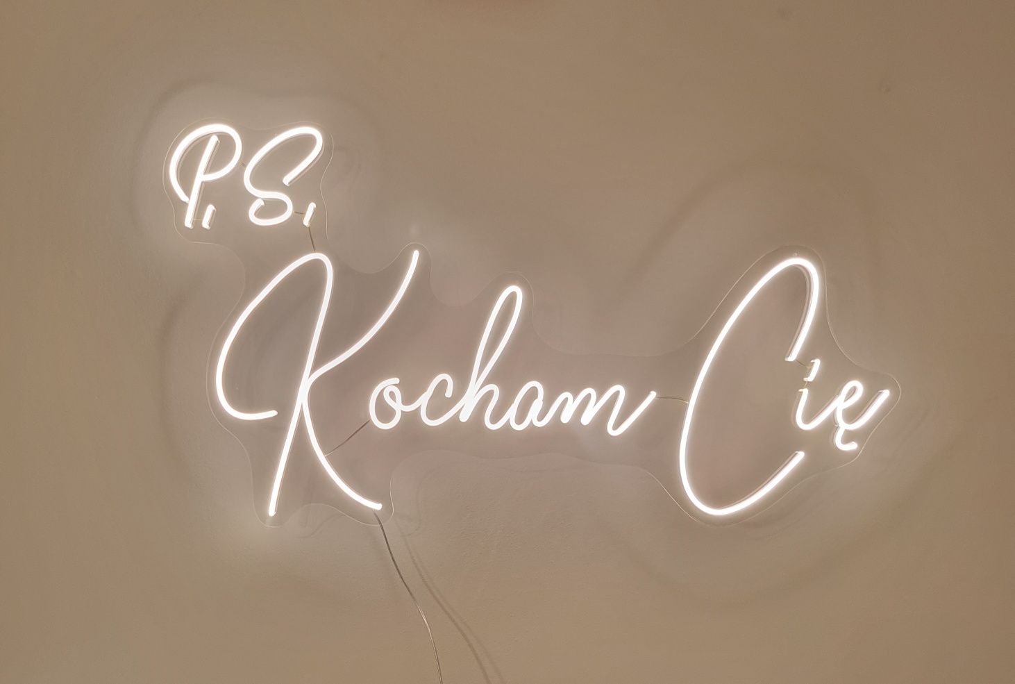 Napis led P. S. Kocham Cię neon ledon wesele ślub