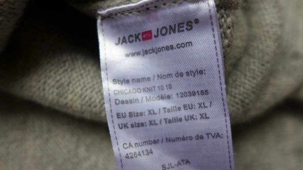 JACK&JONES Wełniany sweter męski modny szary zamiast bluzy L / M WEŁNA