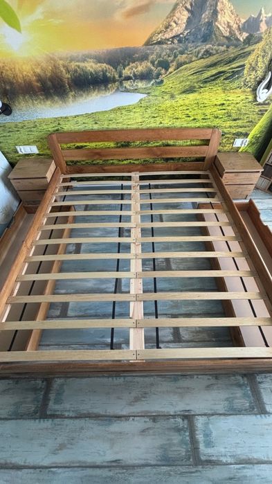 Łóżko sosnowe Lidia 180x200 dąb