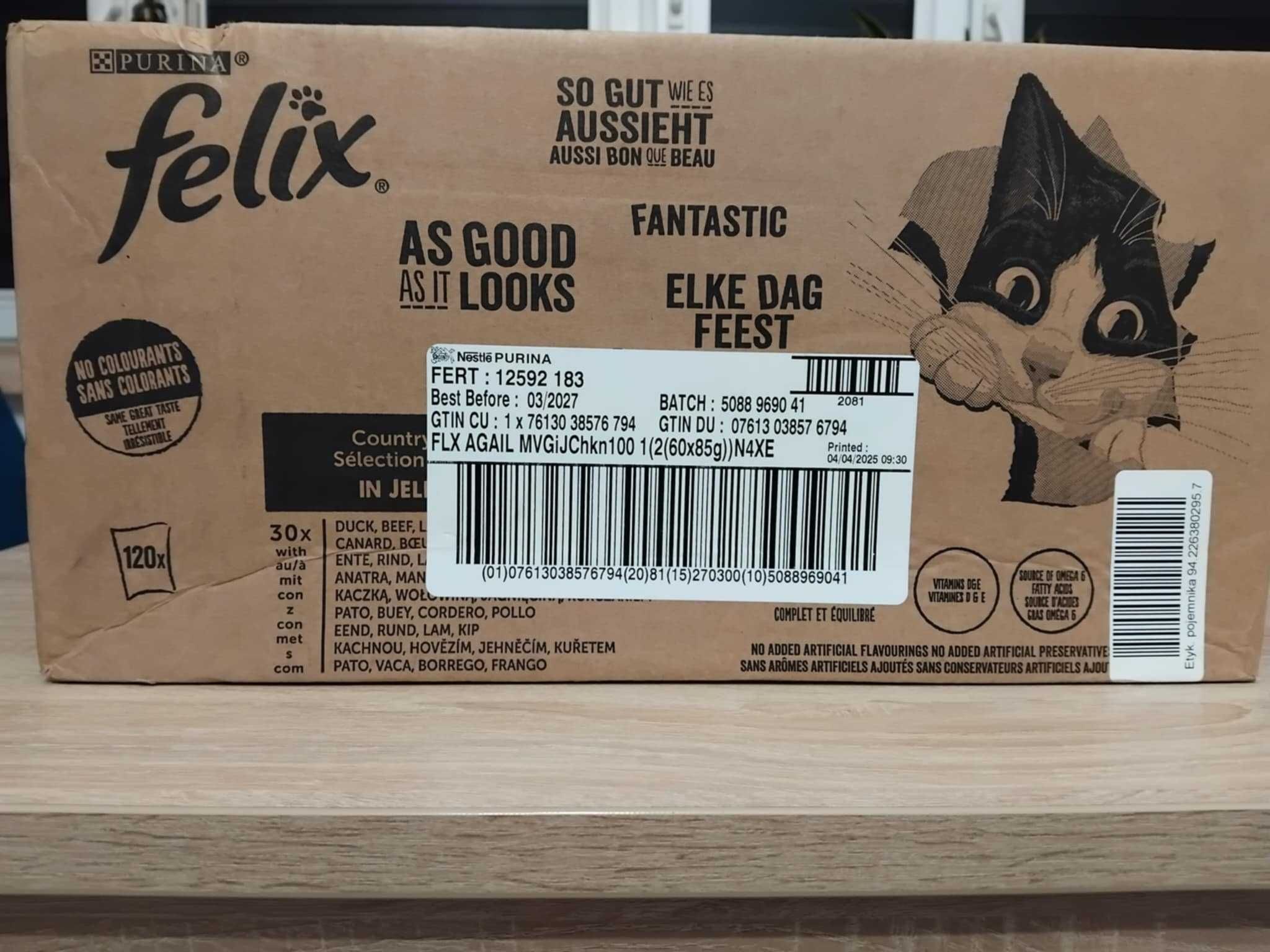 Felix Fantastic Karma dla kotów w galaretce MIX SMAKÓW 60 SASZETEK