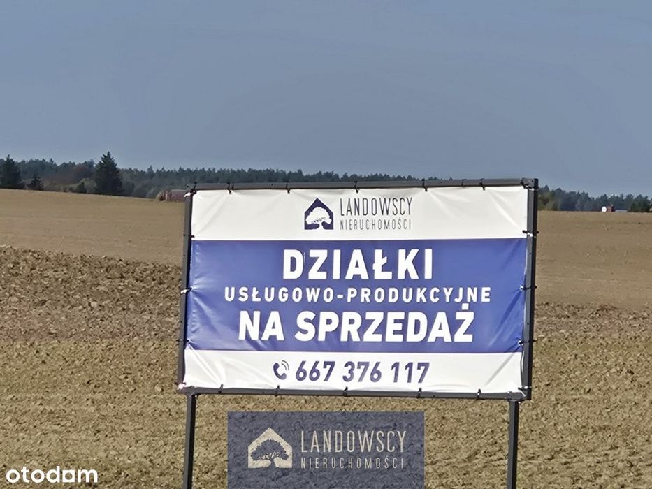 Działka przemysłowa przy drodze wojewódzkiej
