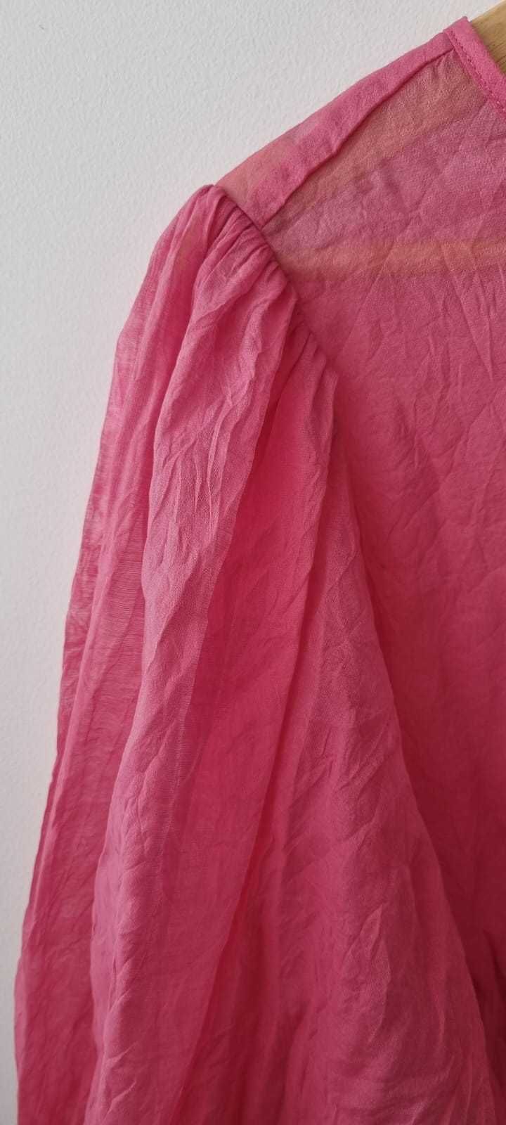 Blusa rosa transparente com etiqueta + oferta portes envio