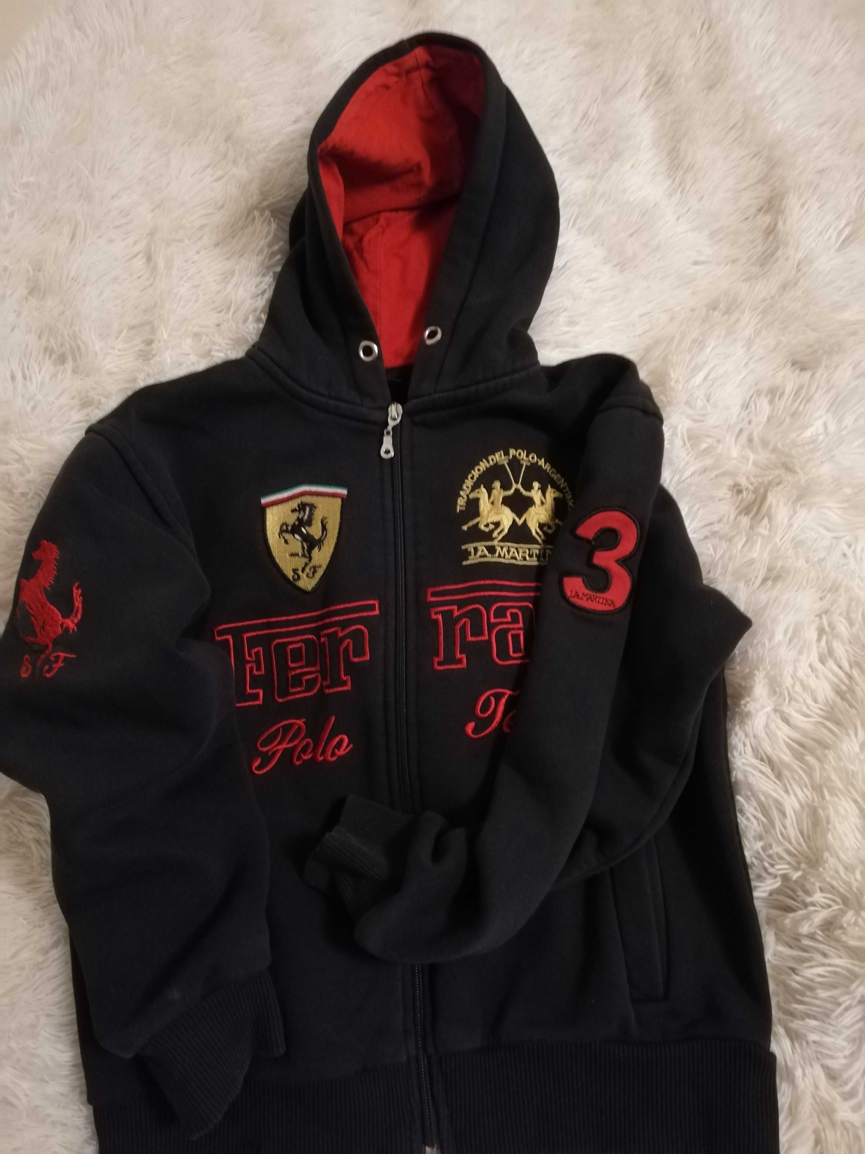 bluza Ferrari La Martina 134 140 czarna z kapturem