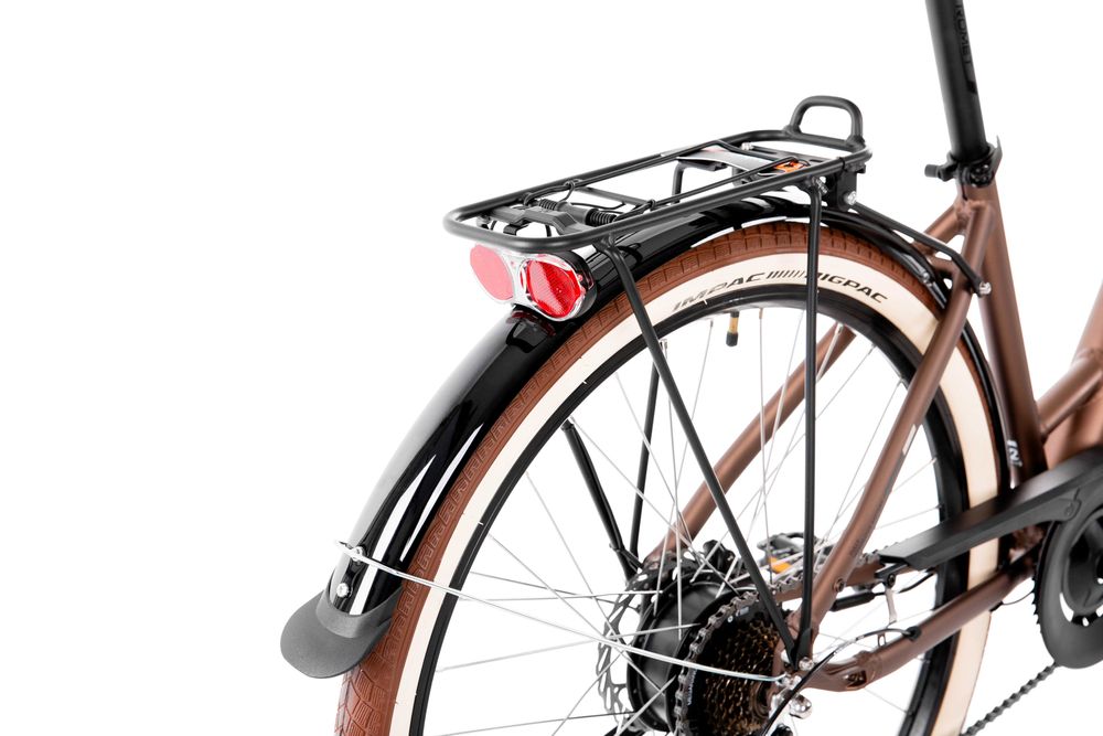 Rower elektryczny Romet Proeco 1.0 Wave + kosz 504 Wh brązowy/beżowy