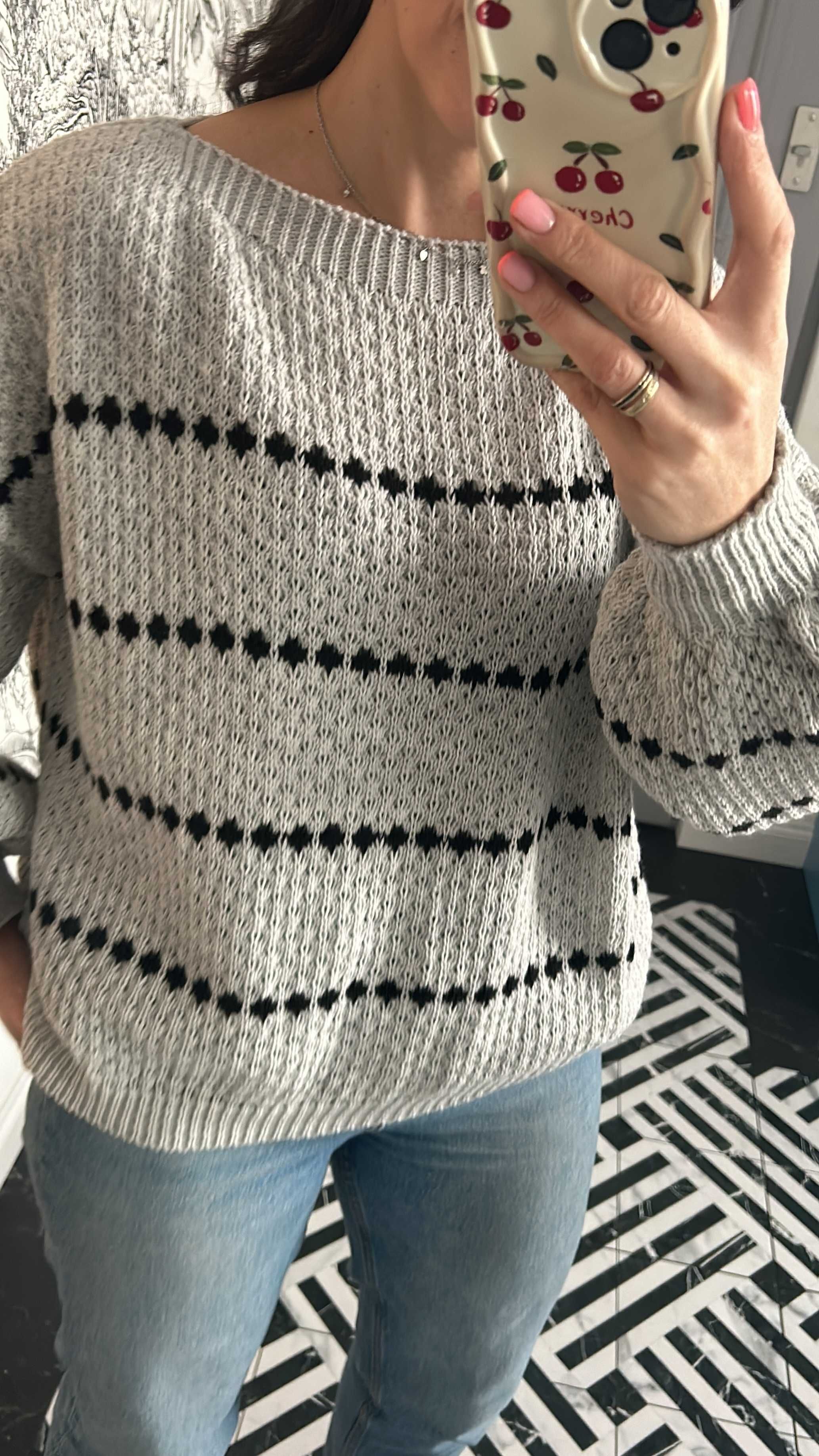 Sweter Luna szary oversizowy
