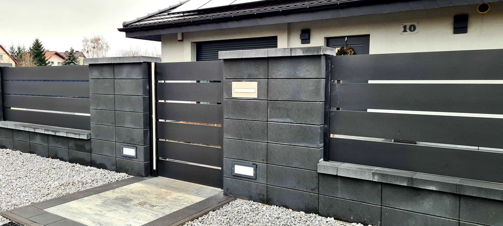 Brama aluminiowa ogrodzenie aluminiowe szkło