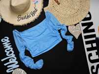 Shein siateczkowy crop top marszczenie S