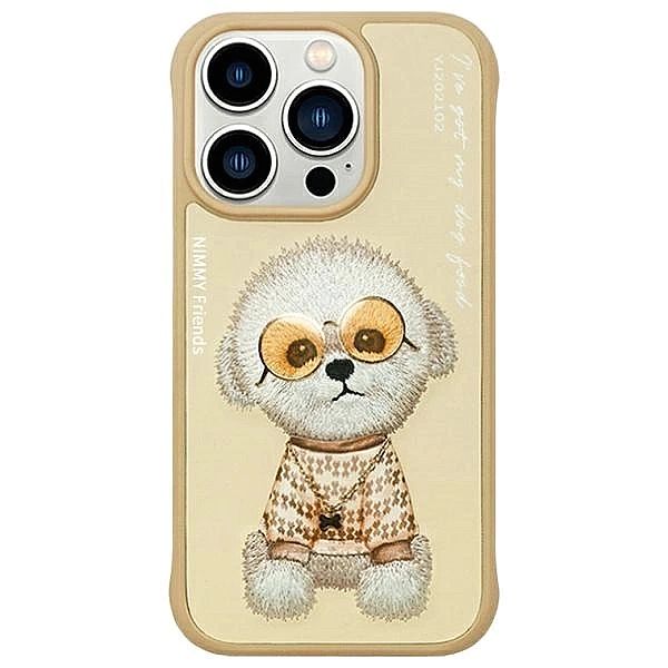 Etui Nimmy Glasses Cool na iPhone 15 Pro - beżowe