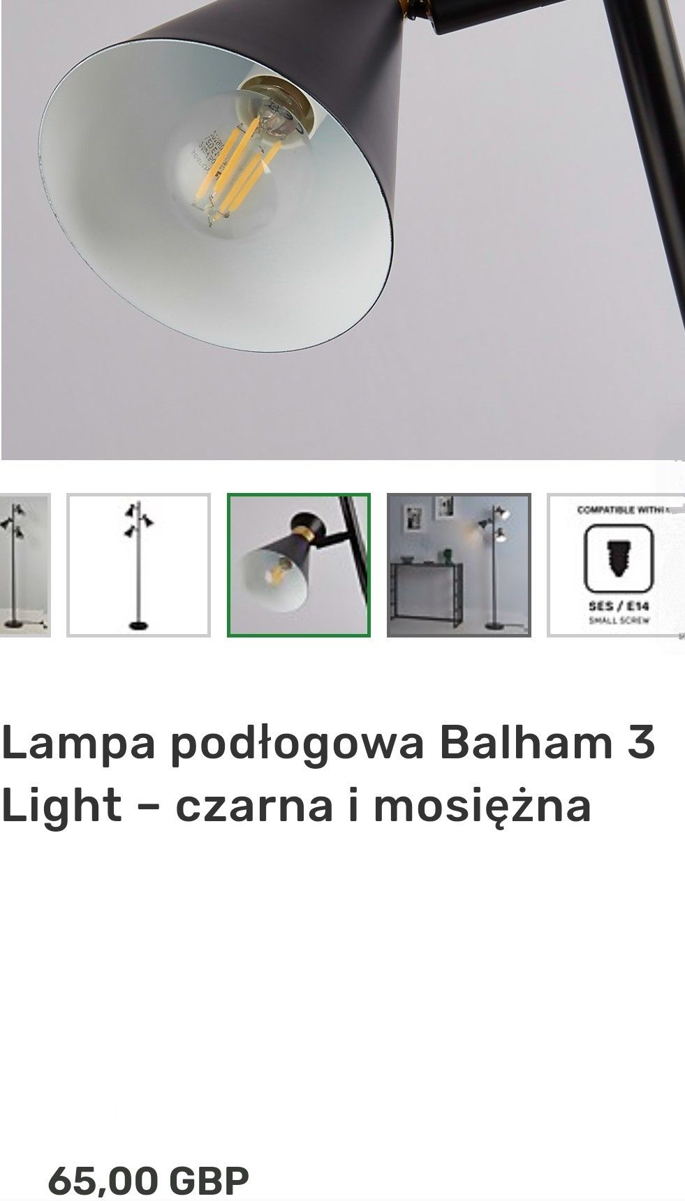 Lampa podłogowa Balham 3 Light