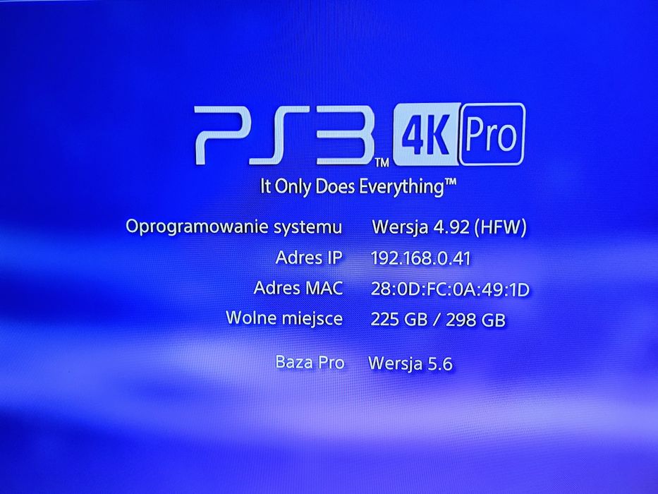 Playstation 3 Slim przerobiona HFW 4 92 HEN 4K PRO MOD zestaw