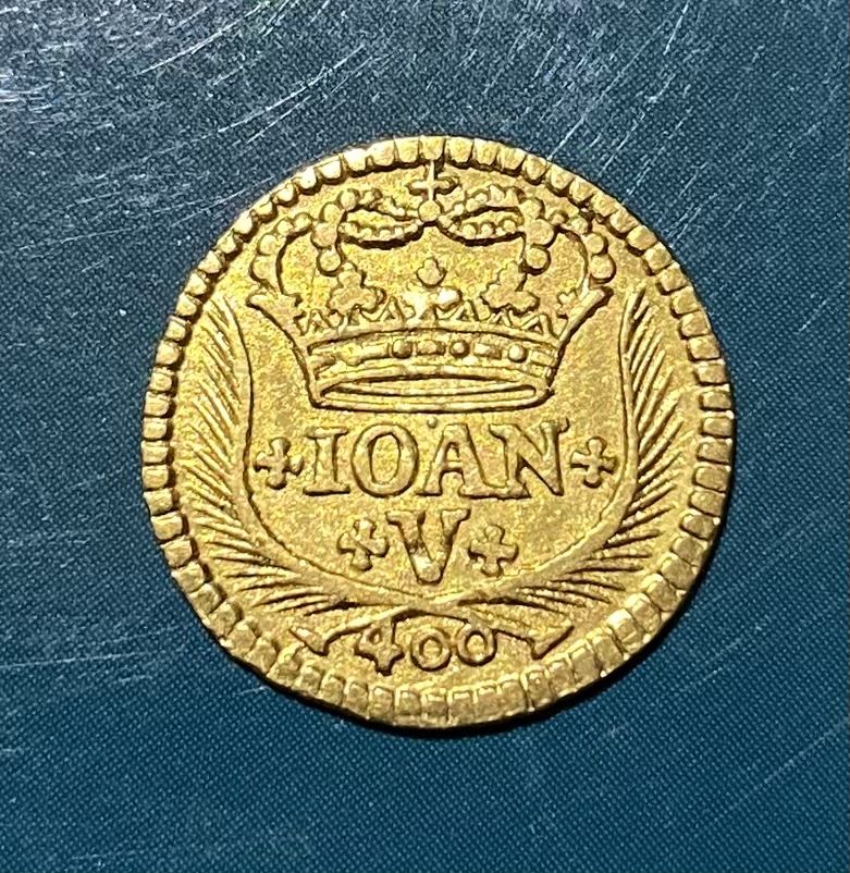 Moeda ouro 480 Reis Pinto D. JOAO V 1738