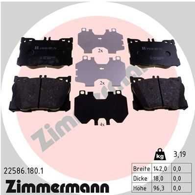 Klock hamulcowe przód 22586.180.1 ZIMMERMANN C238 W205 W213 i inne