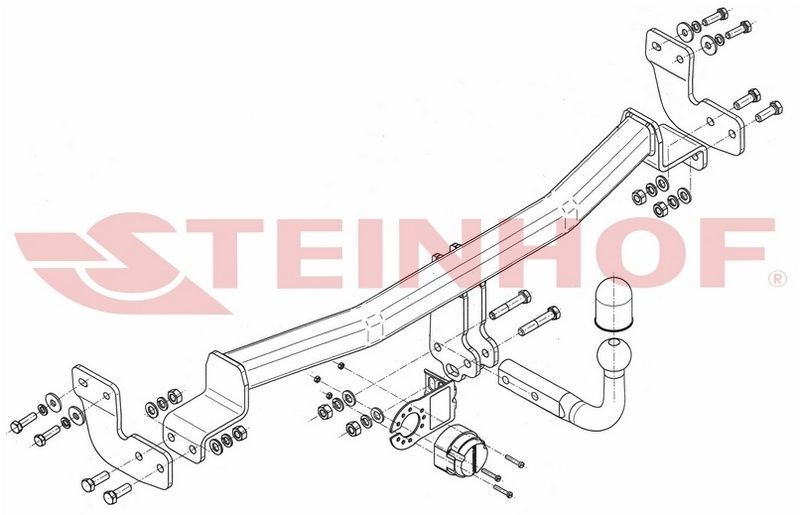 HAK HOLOWNICZY + Moduł 7p do Citroen C2 3 drz od 10/2005 do 2010