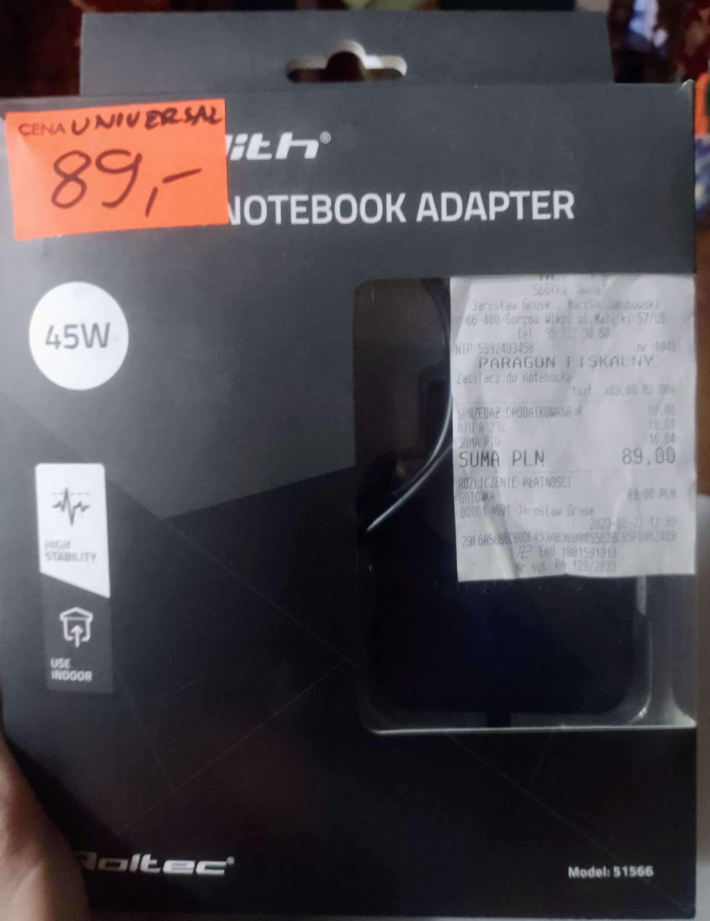 NOWY notebook ładowarka