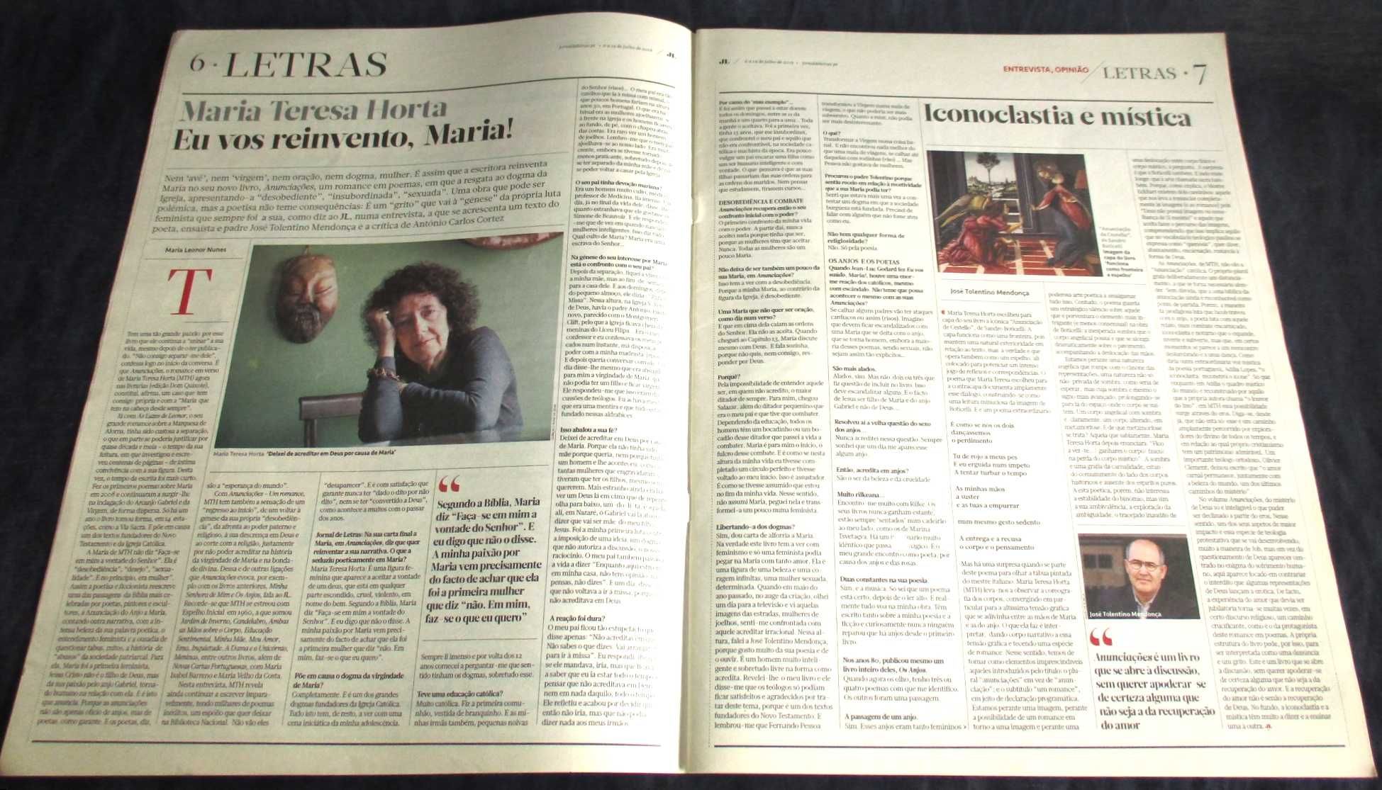 Jornal de Letras Artes e Ideias A Anunciação Maria Teresa Horta