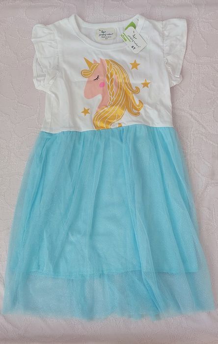Sukienka dziewczęca z jednorożcem 122-128