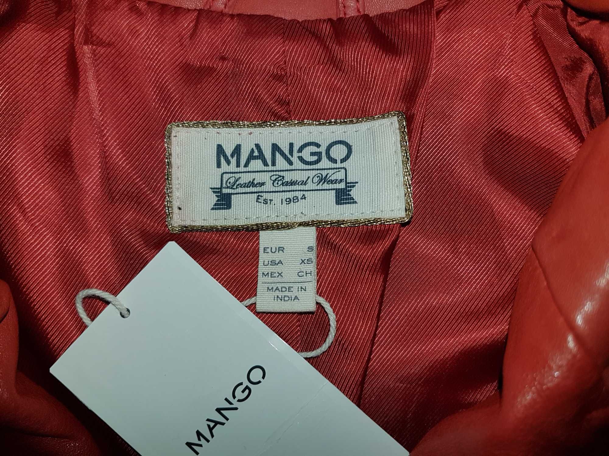 Кожаная куртка косуха Mango eur-S размер наш~44-46