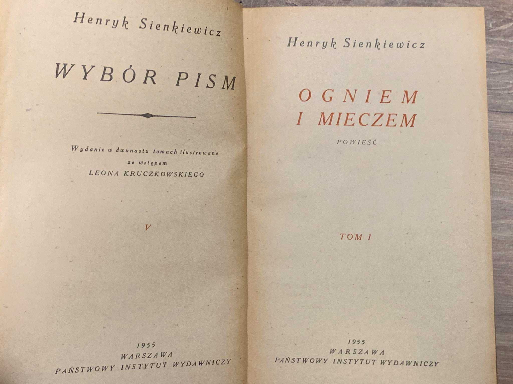 Henryk Sienkiewicz Wybór Pism Tom 1-10 Warszawa 1955r.