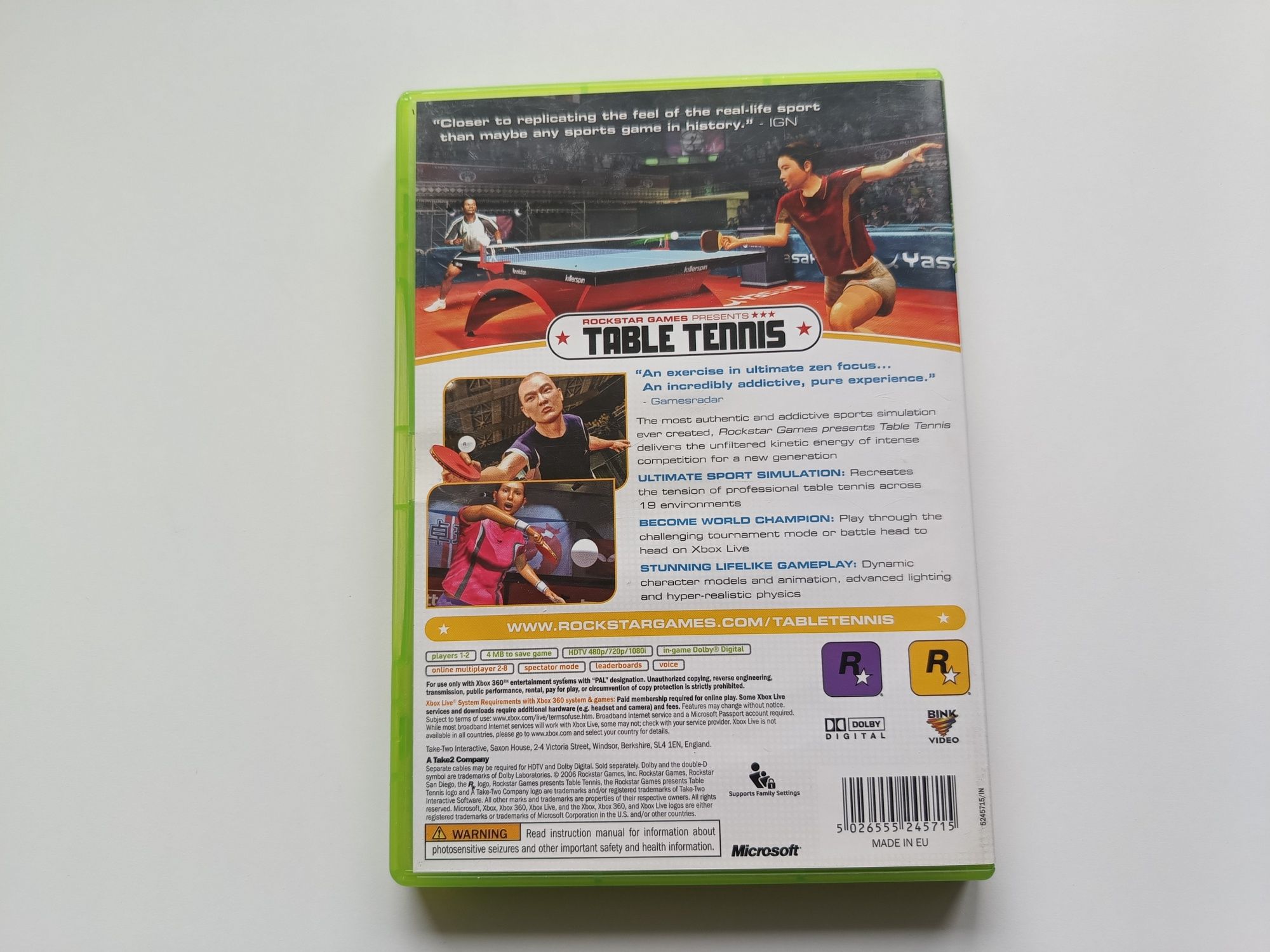 Gra Xbox 360 Table Tennis