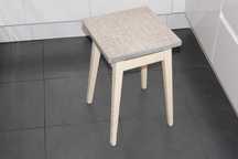 Taboret kuchenny, biały - PRL
