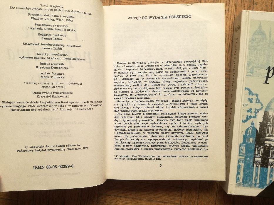 Dzieje papiestwa, Leopold von Ranke, dwa tomy w twardej oprawie