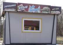 Kontner pawilon gotowy biznes gastronomiczny kebab lody z wyposażeniem