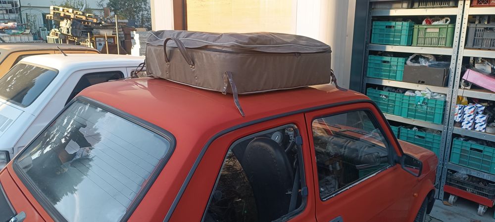 Fiat 126p 125p polonez bagażnik dachowy + neseser oryginalny zestaw