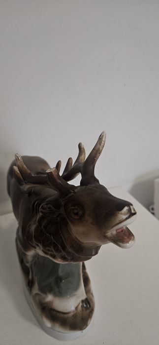 Ceramiczna figurka jelenia DDR