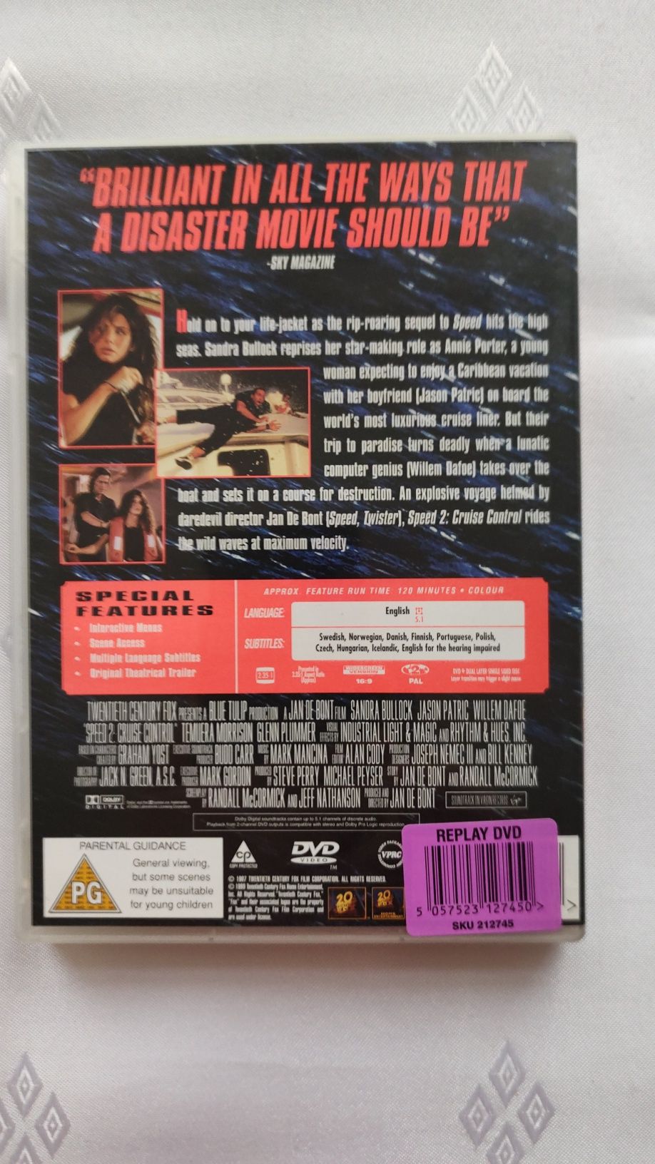 "Speed 2" Sandra Bullock Willem Dafoe stan idealny  napisy polskie