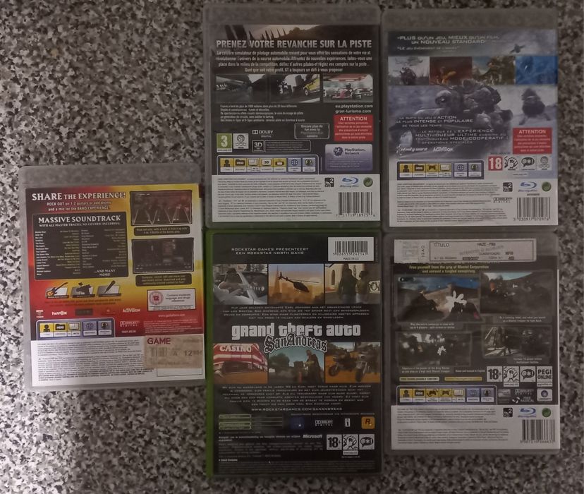 Conjunto de 5 jogos Playstation 3/Xbox classic