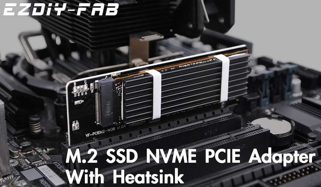 Adapter EZDIY-FAB NVME PCIe adapter dysku SSD M.2 z chłodzeniem