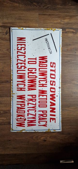 Tablica emaliowana PRL informacyjna