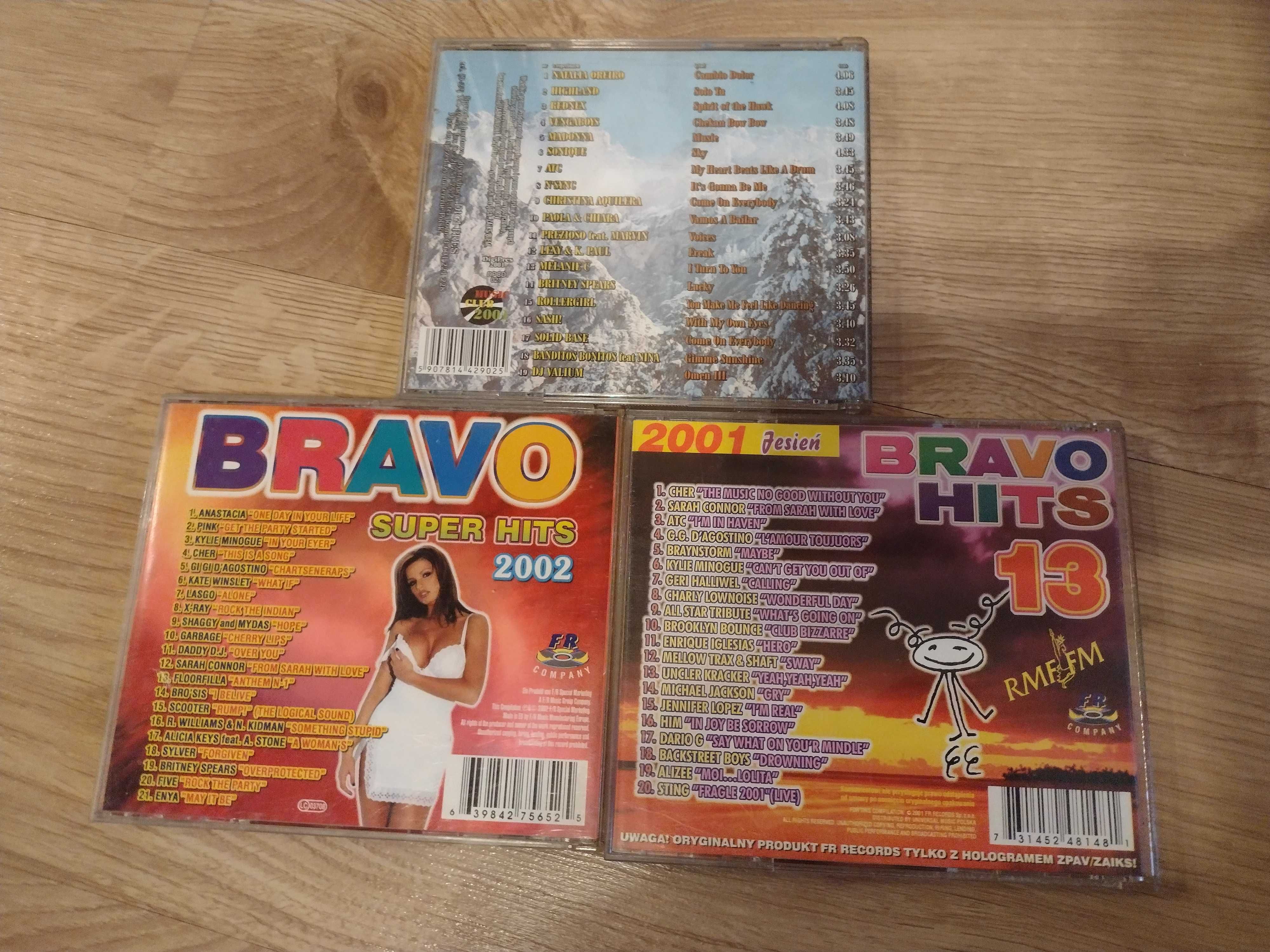 Zestaw płyt CD Bravo Hits 2001, 2002 i unikatowy Carnival 2001