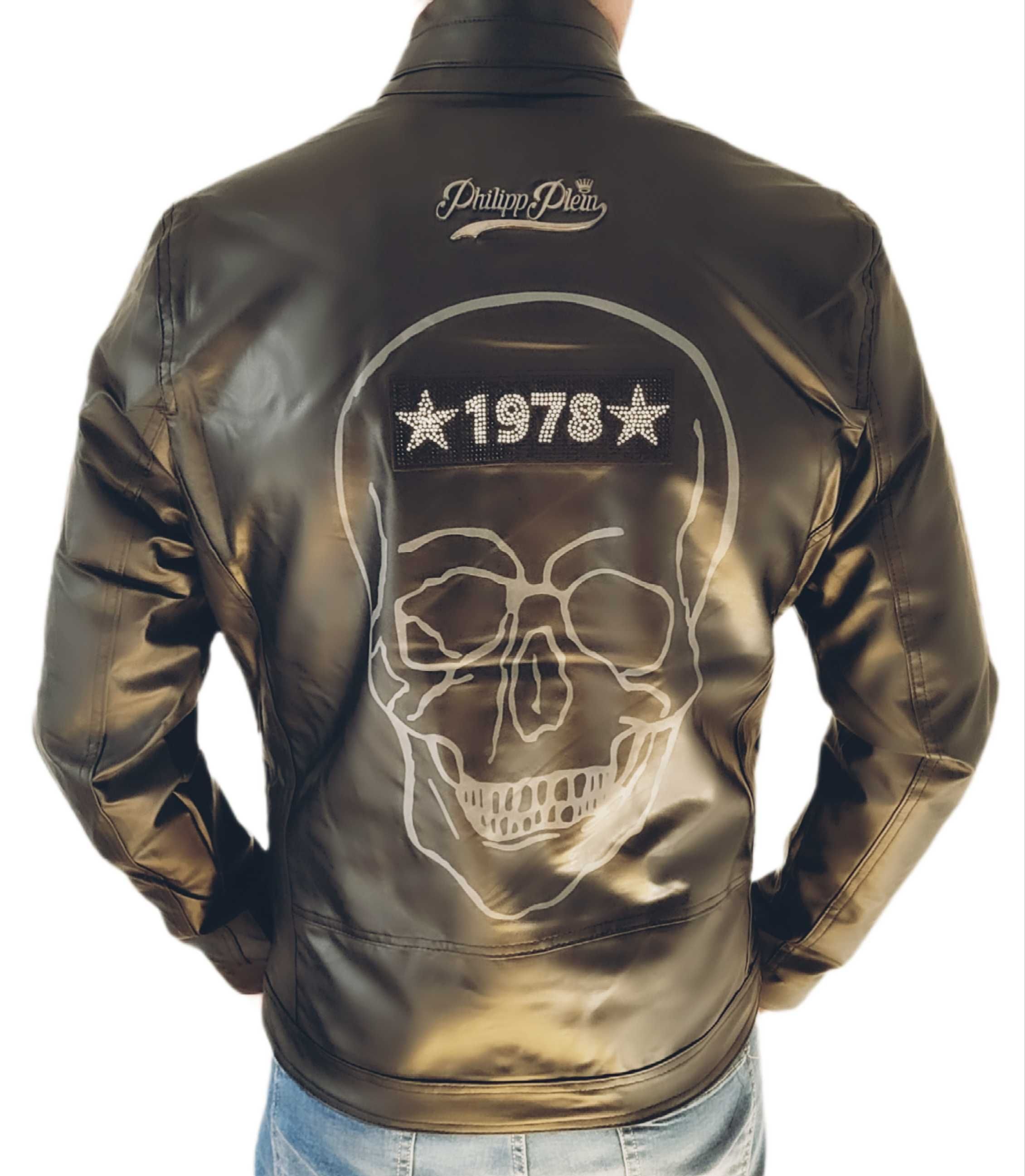 Philipp Plein Kurtka Męska Ramoneska Skull  S-3XL