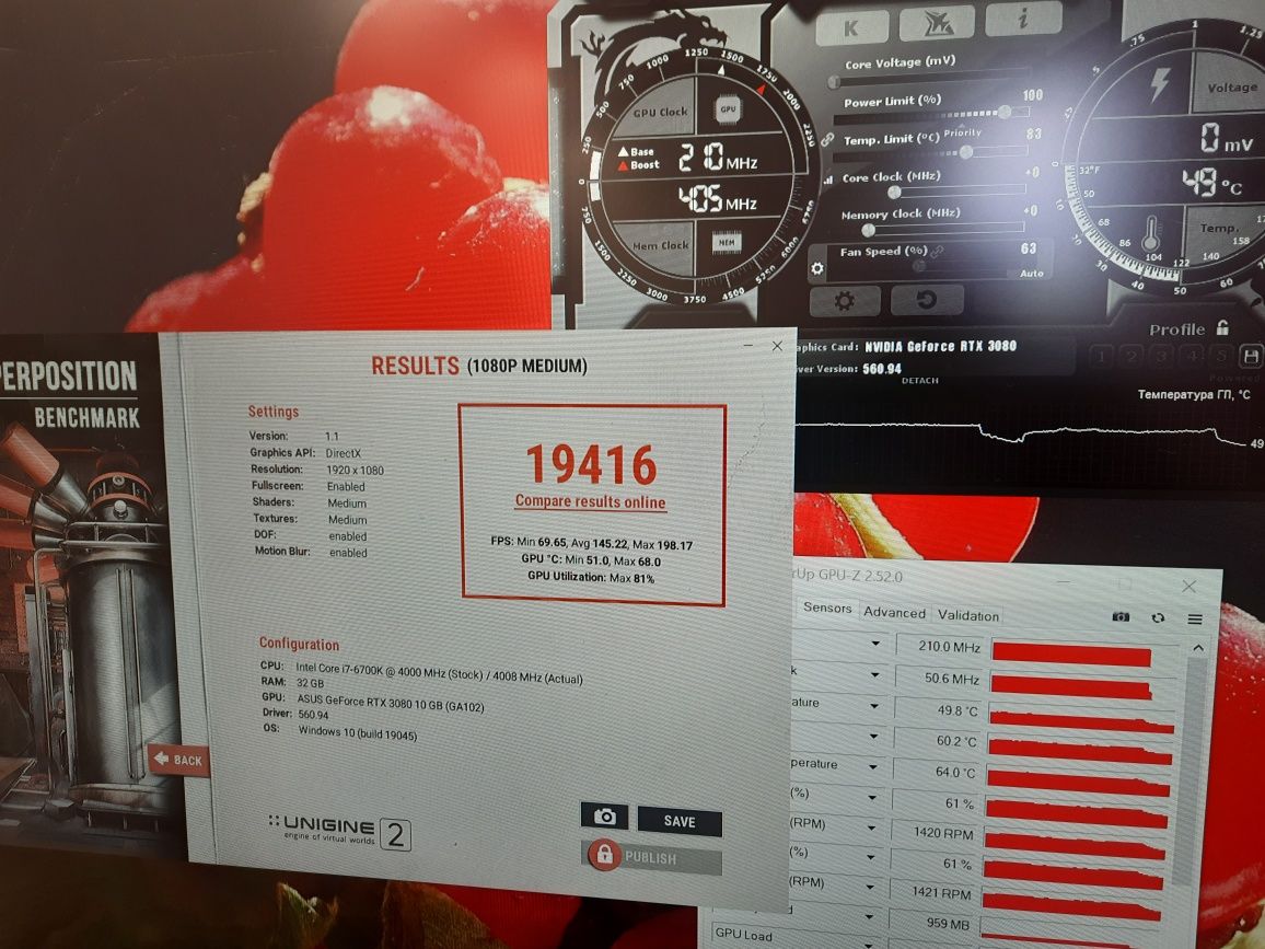 Видеокарта ASUS TUF RTX 3080 GAMING КАК НОВАЯ! ОБМЕН и другие