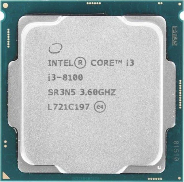 Intel Core i3 8100 4 ядра по 3.6 ггц