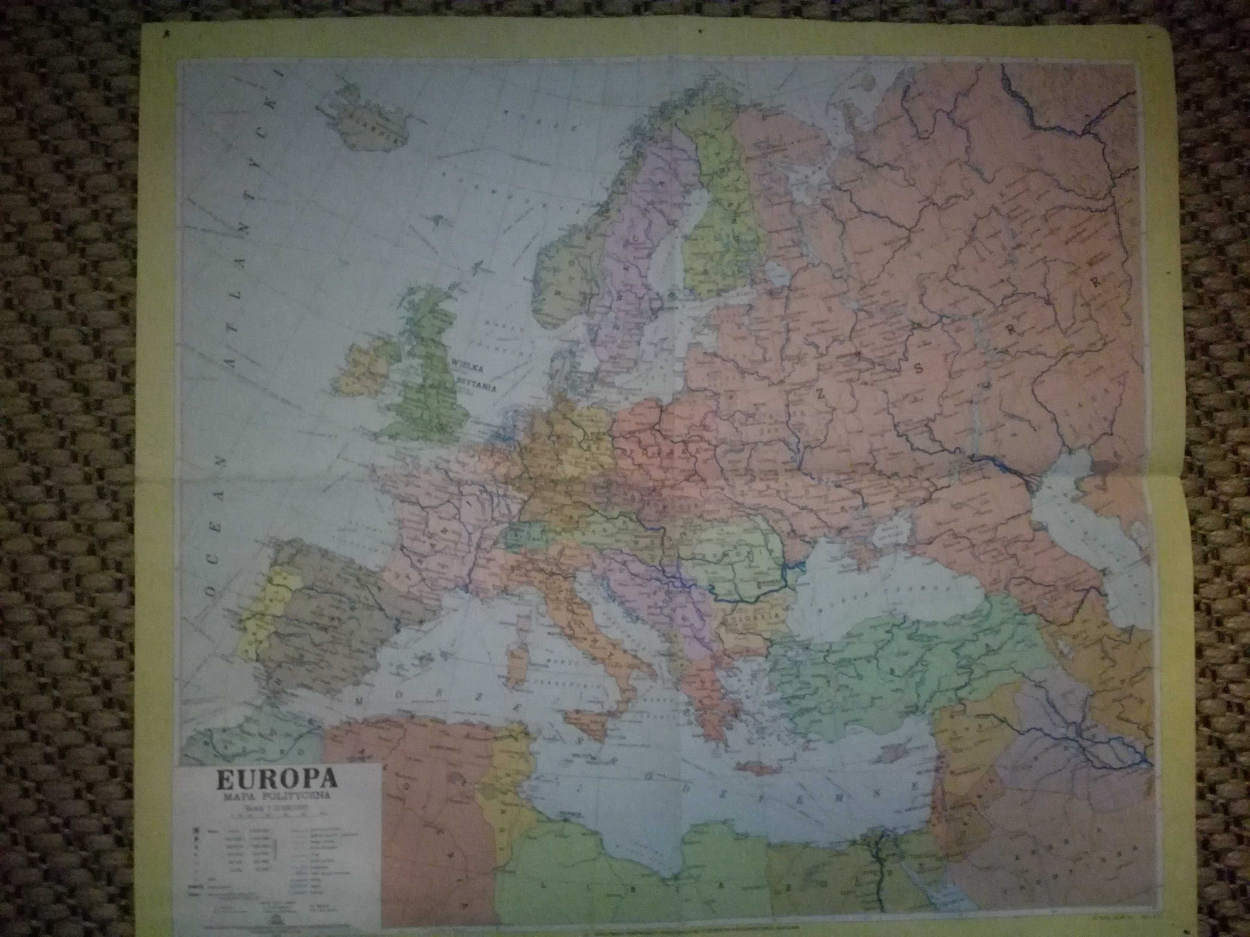 Mapa 1985 Europa pol/fiz + mapa Gorce