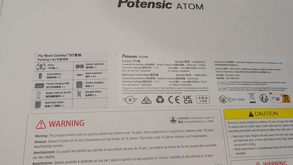 Drone Potensic Atom 4k - Fly More Combo